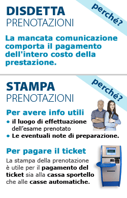 Disdetta e stampa prenotazioni